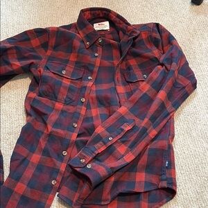 Fjallraven Red and Blue Plaid Casual Button Down Shirt